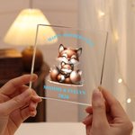 Henkilökohtainen ensimmäinen äitienpäivä Animal Pattern Square akryyli plaketti nimi vuosi ja teksti äitienpäivä lahja äidille isoäiti