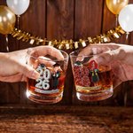 Personalized Cartoon Graduation Character 10 oz Whiskey Glass with Name Graduation Gift for Graduates Whiskey Enthusiasts