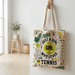 Sac à main de grande capacité avec nom Utilisation quotidienne Cadeau d'anniversaire pour les joueurs de tennis