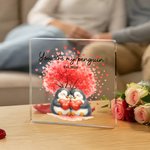 Plaque d'ornement en acrylique avec nom et date Cadeau d'anniversaire de mariage Cadeau de Saint-Valentin pour partenaire Couple