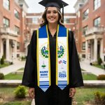 Personalised El Salvadoran Flag Graduation Stole with Name School Name and Year Graduation Gift for Class of 2026 Graduates