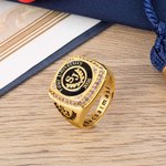 Personalised University Class Signet Ring with Initials School Name Engraving Text Class of 2026 Graduation Gift for Graduate