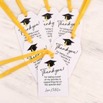 Personalised Graduation Cap Thank You Tags with Text and Ribbon Set of 20 Gift Decor Graduation Party Favor for Graduates