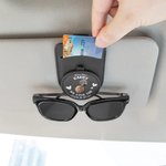 Personalizado Multicolor Kid Face Foto PU Cuero Magnético Coche Sunglass Holder Clip con Nombre Uso Diario Cumpleaños Regalo para Padres Abuelos Conductores