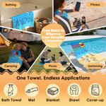 Personalised Ice Cream Family Quick Dry Oversized Beach Towel with Name Travel Essentials Beach Party Birthday Gift for Family Kid