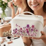 Henkilökohtainen Perhonen Syntymä Kukka PU Nahka Meikki laukku nimi Äitienpäivä Syntymäpäivä Vuosipäivä lahja hänelle