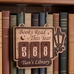 Personalized Books Read This Year Wooden Books Read Tracker with Text Bookshelf Decor Birthday Anniversary Gift for Reader Book Lover