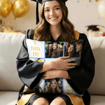 Cojín de Graduación Personalizado de Nueve Cuadrados con Foto de Graduación Funda de Almohada Suave con Nombre e Inicial Decoración del Hogar Regalo de Fiesta de Graduación para Graduados