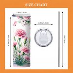 Personnalisé Fleur de naissance multicolore 20 oz isolé Skinny Tumbler avec nom et paille Utilisation quotidienne Fête des mères Cadeau d'anniversaire pour les femmes