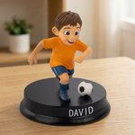 Henkilökohtainen Cartoon Soccer Lapset Photo Figurine Ornamentti nimi Desk Decor Team Syntymäpäivälahja pojille Soccer Lovers