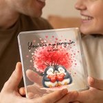 Plaque d'ornement en acrylique avec nom et date Cadeau d'anniversaire de mariage Cadeau de Saint-Valentin pour partenaire Couple