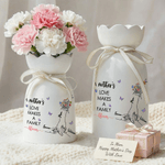 Personalised Hands in Hands Flower Butterfly Ceramic Vase with Names and Text Home Decor Mother's Day Gift for Mom Grandma