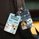 Personalised Property of My Human Cute Cartoon Pet Luggage Tag with Name Travel Accessories Birthday Gift for Pet Owners Travel Lovers