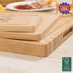 Personalized Engraved Easter Bunny Design FSC Bamboo Charcuterie Cutting Board with Text and Juice Groove Made in USA Easter Gift for Family Friend