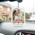Henkilökohtainen valokuva kevyt auton ilmanraikastin koriste tekstillä auton huoneen käyttö vuosipäivä lahja pariskunnille vanhemmille