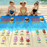 Personalised Ice Cream Family Quick Dry Oversized Beach Towel with Name Travel Essentials Beach Party Birthday Gift for Family Kid