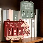Personalized Books Read This Year Wooden Books Read Tracker with Text Bookshelf Decor Birthday Anniversary Gift for Reader Book Lover