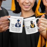Personalisierte Sweet Ending New Beginning Graduate Charakter Keramik-Kaffeebecher mit Namen und Jahr Geburtstag Graduierung Geschenk für Klasse von 2026 Absolventen