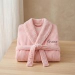Personalized Embroidered Monogram Name Plush Bathrobe Daily Use Birthday Mother's Day Gift for Women