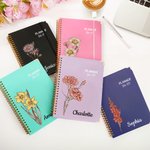 Personalised 2026 Planner Birth Flower A5 Spiral Notebook with Weekly Monthly Planning Pages Birthday New Year Gift for Family Friends