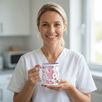 Personalised Crystal Style Medical Elements Ceramic Coffee Mug with Name Daily Use Birthday Nurses' Day Gift for Nurse