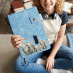 Personalized Birth Flower Name A5 Notebook with Storage Pocket and Lined Pages Daily Essentials Birthday Mother's Day Gift for Office Worker Mom