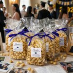 Sac à pop-corn transparent avec nom et année pour les diplômés de la promotion 2026