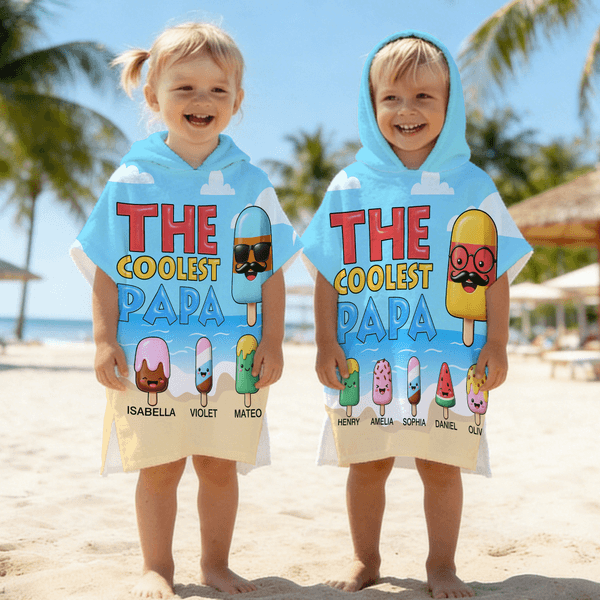 Personlig glassfamilj Snabbtorkande barn Strandhandduk med huva och namn Researtiklar Sommarfest Födelsedagspresent för familj Barn