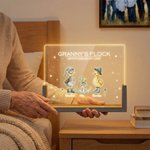 Personalised Cute Duck Family LED Night Light with Names and Wooden Base Home Decor Mother's Day Birthday Gift for Mom Grandparent Family