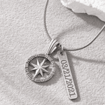 Personalizzato inciso nome bussola collana gioielli Dainty Compleanno anniversario laurea regalo per le donne uomini viaggiatori