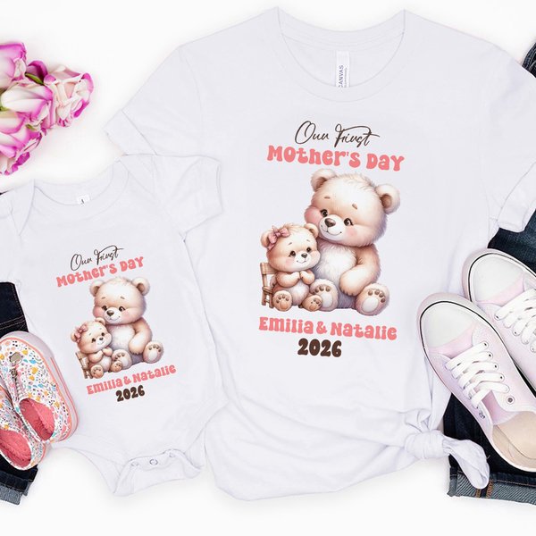 Personalizado Fantasía Unicornio Clásico Winnie the Pooh 100% Algodón Camiseta Bebé Body con Nombre Cumpleaños 1er Día de la Madre Regalo para Bebé Madre