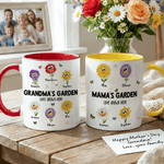 Personalized Birth Flower 11 oz 15 oz Ceramic Mug with Name and Title Daily Drinking Mother's Day Gift for Mom Grandma