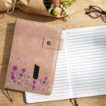 Personalized Birth Flower Name A5 Notebook with Storage Pocket and Lined Pages Daily Essentials Birthday Mother's Day Gift for Office Worker Mom
