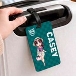 Etiquette de bagage de voyage personnalisée avec nom et texte Accessoire de voyage Cadeau d'anniversaire pour la famille et les amis