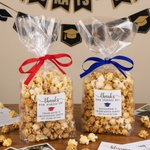 Sac à pop-corn transparent avec nom et année pour les diplômés de la promotion 2026