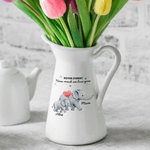 Personalised Never Forget How Much We Love You Elephant Ceramic Flower Vase with Name Room Decor Mother's Day Gift for Mom Grandma