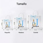 Bolsa de regalo transparente personalizada con nombre inicial Peter Rabbit y lazo regalo de Pascua y cumpleaños para niños y familia