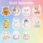 Personalizado lindo animal de la flor del dibujo animado etiquetas engomadas impermeables con el nombre de vuelta a la escuela regalo de cumpleaños para los muchachos de las muchachas