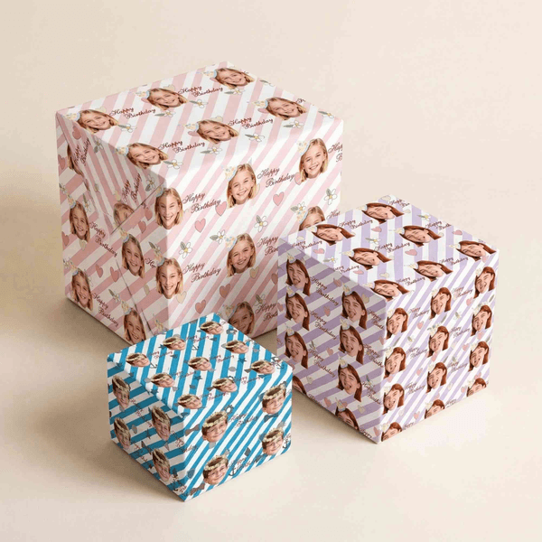 Henkilökohtainen syntymä kukka seppele syntymäpäivä hattu raidallinen käärepaperi kasvot valokuva syntymäpäivä suosikki perheen ystävät