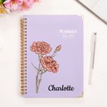Personalised 2026 Planner Birth Flower A5 Spiral Notebook with Weekly Monthly Planning Pages Birthday New Year Gift for Family Friends