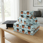 Personalised Face Photo Graduation Cap Wrapping Paper with Name Graduation Party Favor for Graduates Friends