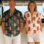 Personalisiertes Lustiges Tropenstil Palmenmuster Hawaiishirt mit 1-2 Gesicht-Fotos Sommer Strand Party Geburtstag Geschenk für Herren