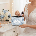 Henkilökohtainen Floral Portable Makeup Bag nimi päivämäärä päivittäinen käyttö Travel varastointi vuosipäivä syntymäpäivä häät lahja naiselle morsiusneito
