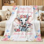 Plaid personnalisé avec nom et année Cadeau de fête des mères pour maman