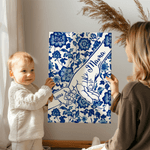 Personalised Toile De Jouy Holding Hands Poster Painting Framed Painting with Name Wall Decor Mother's Day Birthday Gift for Mom Woman