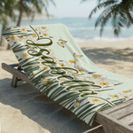 Serviette de plage en microfibre surdimensionnée à séchage rapide avec nom et fleur de naissance personnalisée Cadeau de vacances pour la famille et les amis