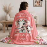 Plaid personnalisé avec nom et année Cadeau de fête des mères pour maman