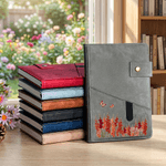 Personalized Birth Flower Name A5 Notebook with Storage Pocket and Lined Pages Daily Essentials Birthday Mother's Day Gift for Office Worker Mom