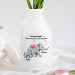 Personalised Never Forget How Much We Love You Elephant Ceramic Flower Vase with Name Room Decor Mother's Day Gift for Mom Grandma