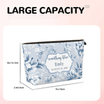Henkilökohtainen Floral Portable Makeup Bag nimi päivämäärä päivittäinen käyttö Travel varastointi vuosipäivä syntymäpäivä häät lahja naiselle morsiusneito